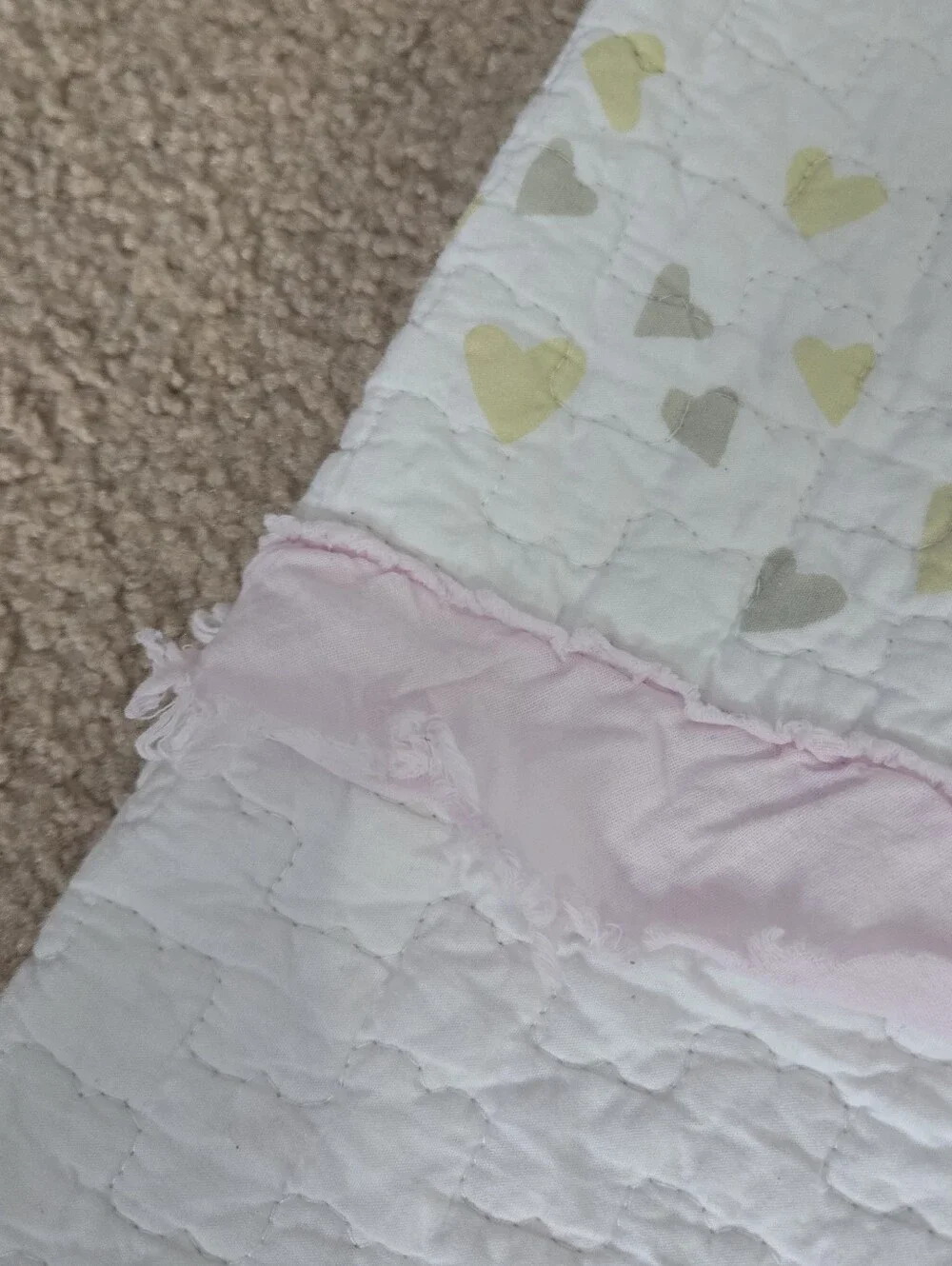 Cozy Line 100% Cotton TWIN Pink&Gold Hearts Quit And Sham Set